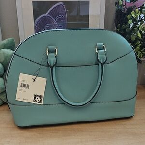Anne Klein Blue Satchel with Structured Design